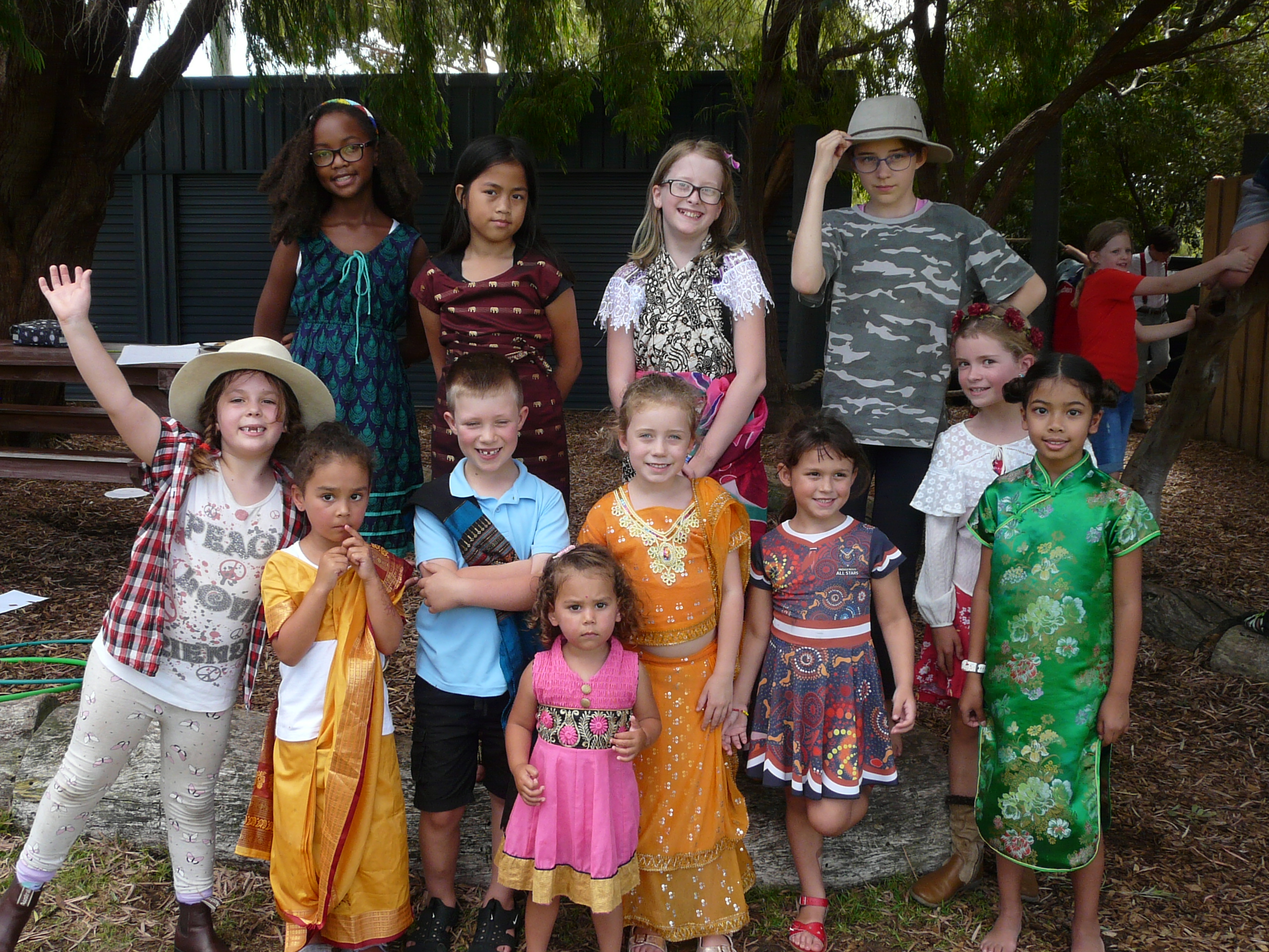 Rockingham Montessori School male and female students dressed up for Harmony Day