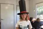 Rockingham Montessori student wearing a super long hat for Upper Primary's art week