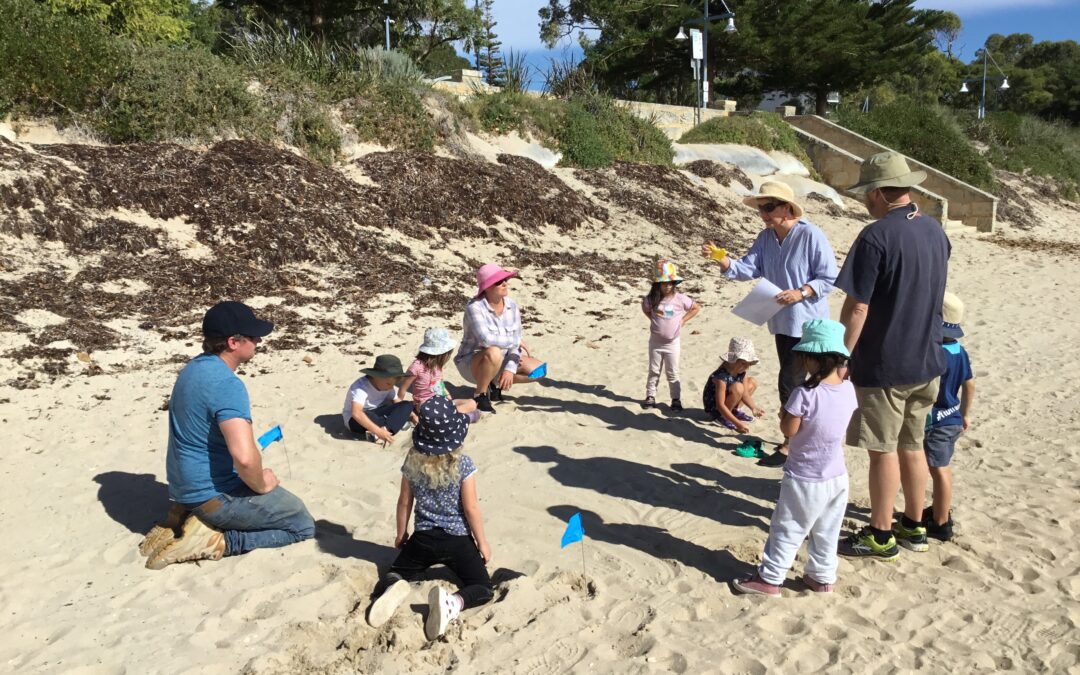 Rockigham Montessori students on a beach excursion
