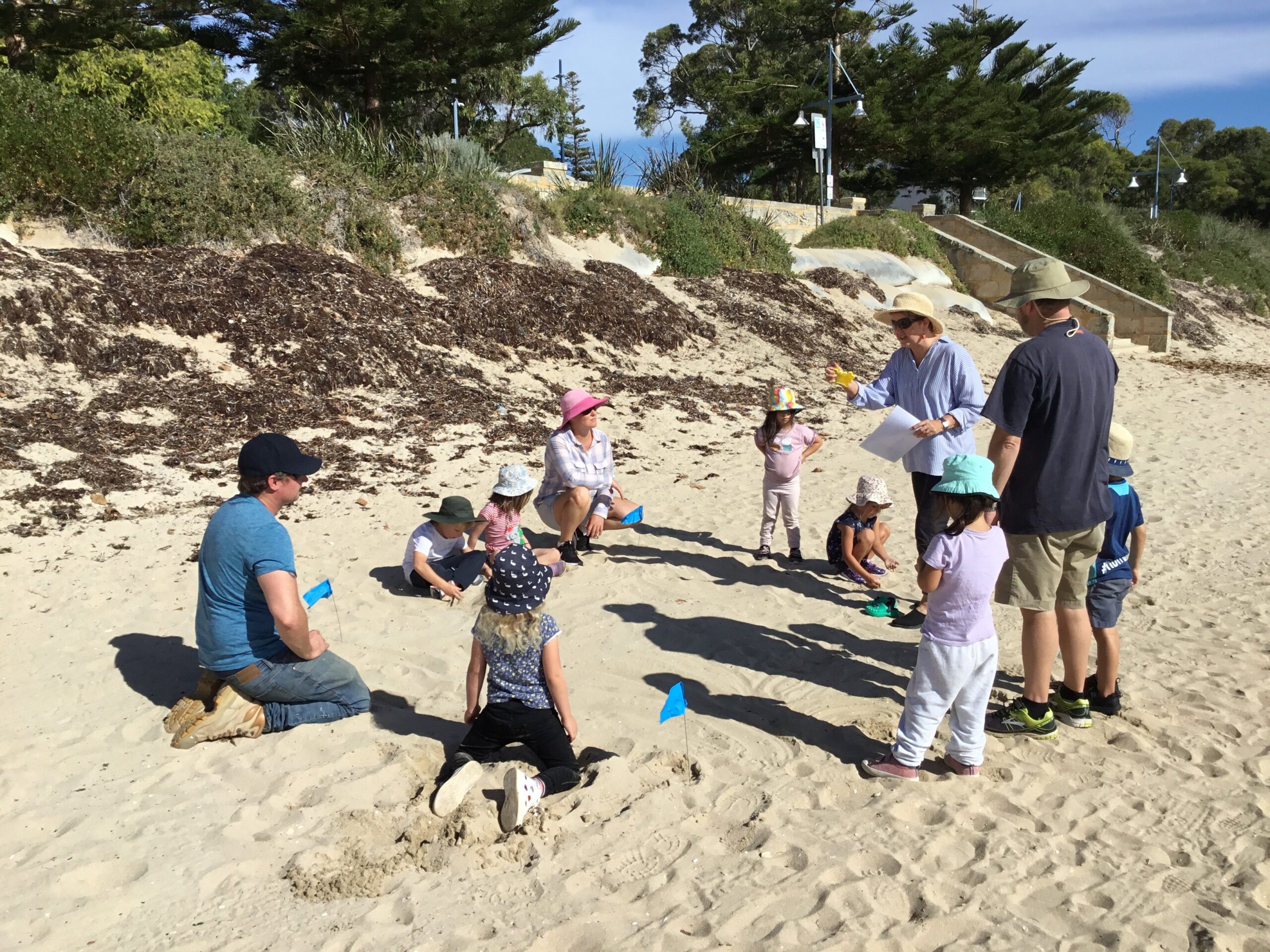 Rockigham Montessori students on a beach excursion