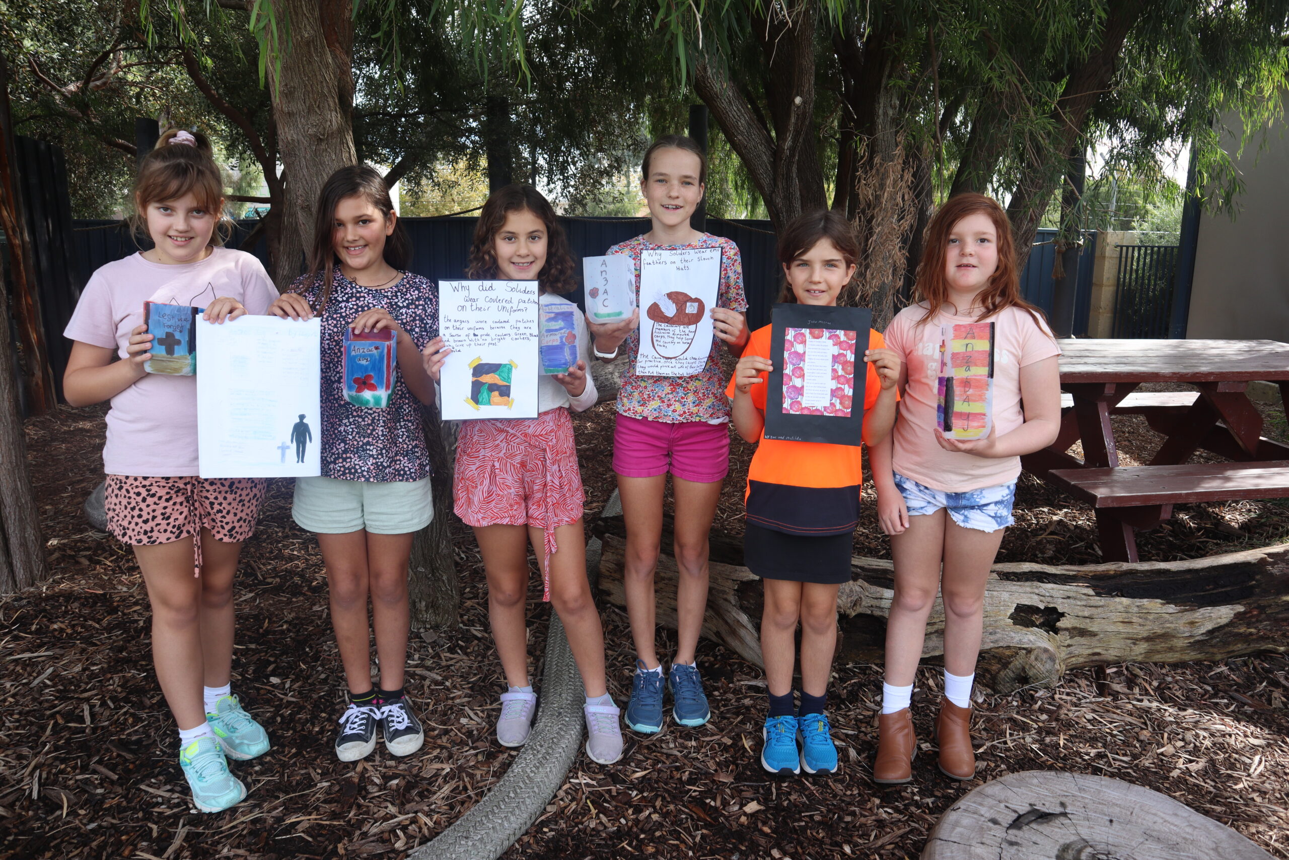 RMS Children displaying their work for ANZAC DAY